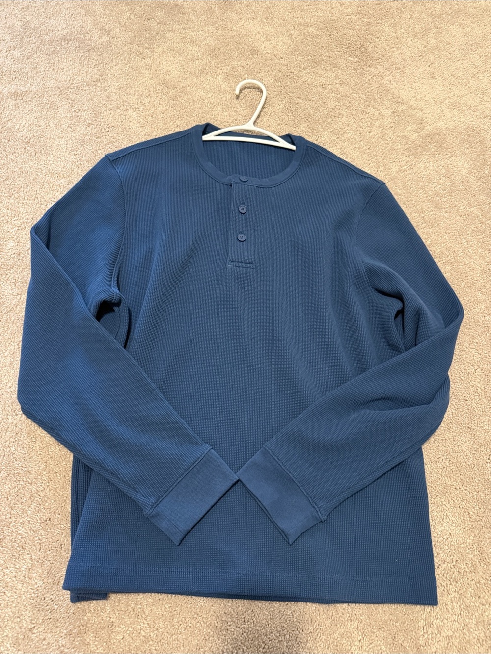 lululemon athletica Men's Crewneck Henley Sweater - Navy Blue